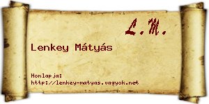 Lenkey Mátyás névjegykártya