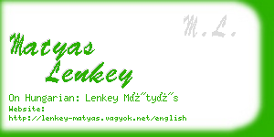 matyas lenkey business card